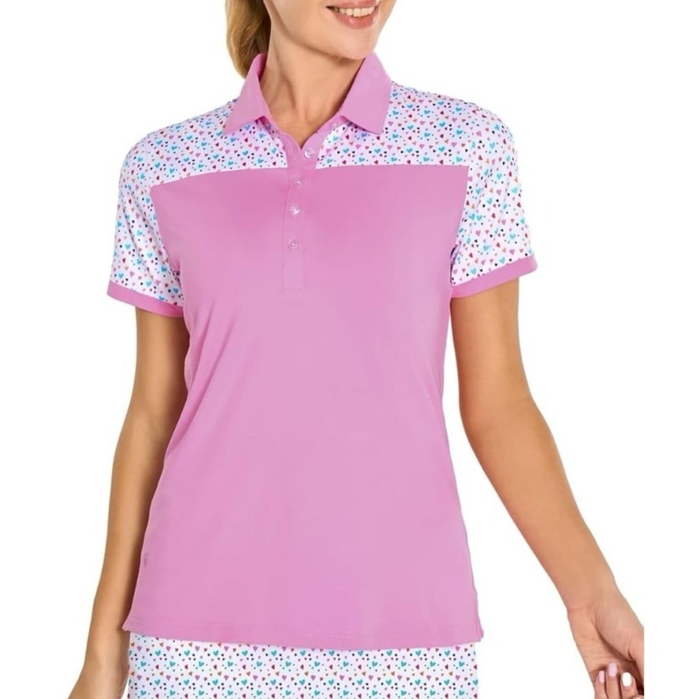 NEW Maelreg Performance Women's Dark Pink Quick Dry Golf Tennis Polo Top, Medium